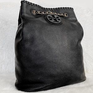 ✨Tory Burch Black Large Leather Chain Backpack